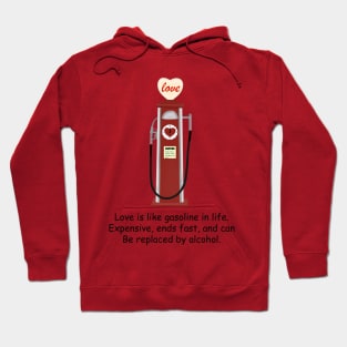 Retro Red Love Gas Pump with a Funny Love Quote Hoodie